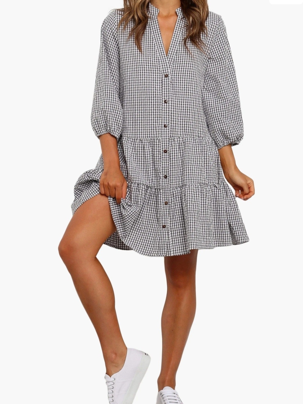 Petal & Pup Tiered Button-Front Dress